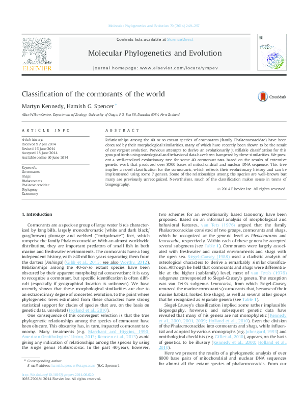 (PDF) Classification of the cormorants of the world