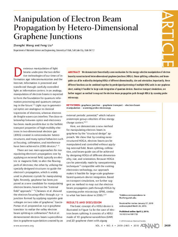 (PDF) Manipulation of Electron Beam Propagation by Hetero-Dimensional ...