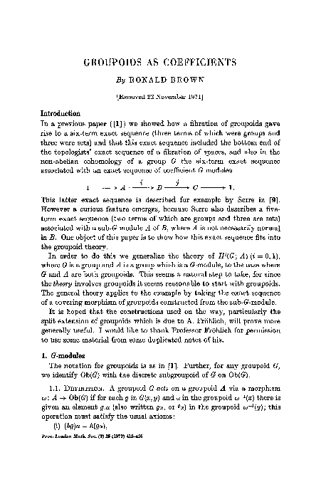 (PDF) Groupoids as Coefficients
