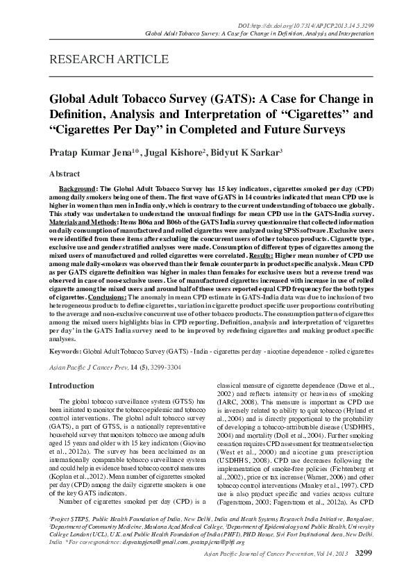 PPT - Global Adult Tobacco Survey (GATS) PowerPoint Presentation, Free