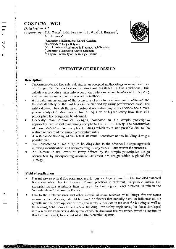 (PDF) Overview of fire design