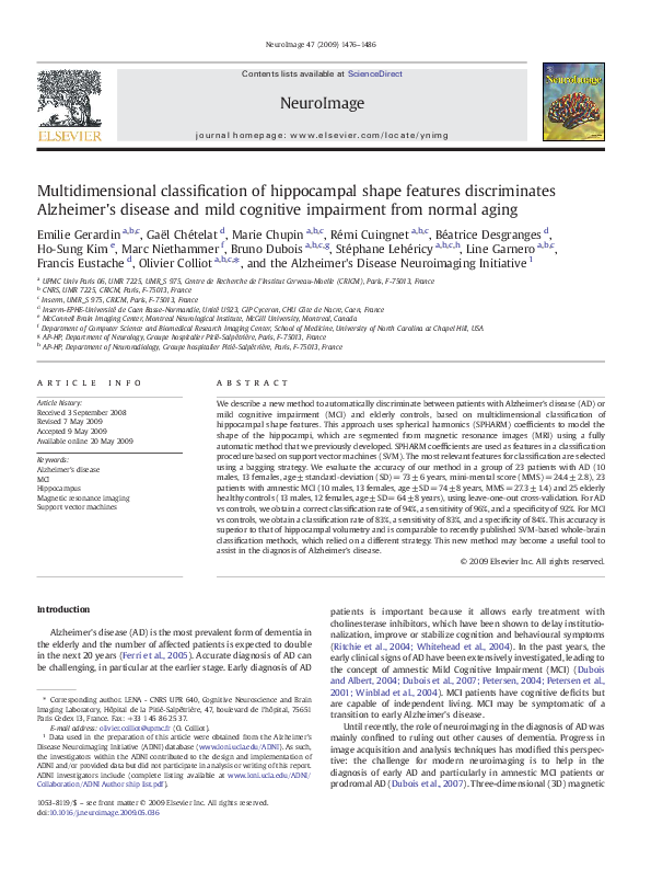 (PDF) Multidimensional classification of hippocampal shape features ...