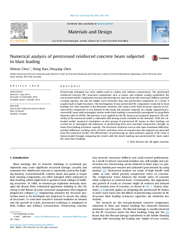(PDF) Numerical Analysis of Prestressed Reinforced Concrete Beam ...