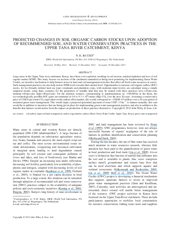 (PDF) Projected changes in soil organic carbon stocks of China's ...