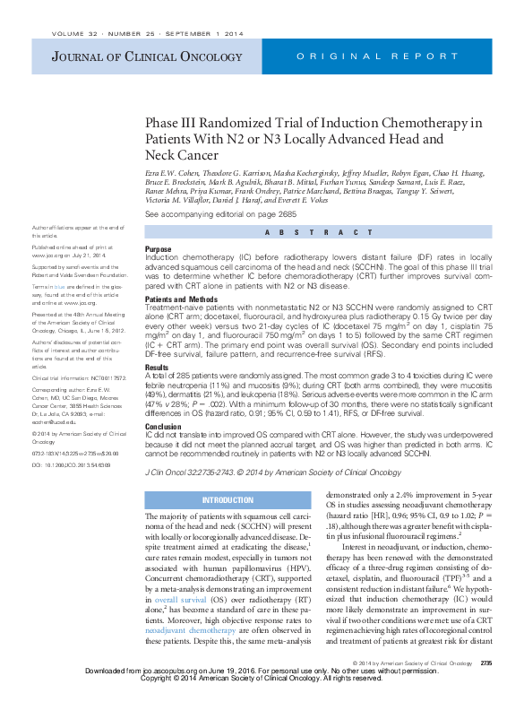 (PDF) Phase III randomized trial of induction chemotherapy in patients ...