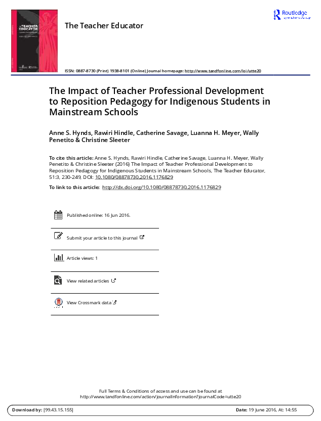 (PDF) The Teacher Educator The Impact of Teacher Professional ...