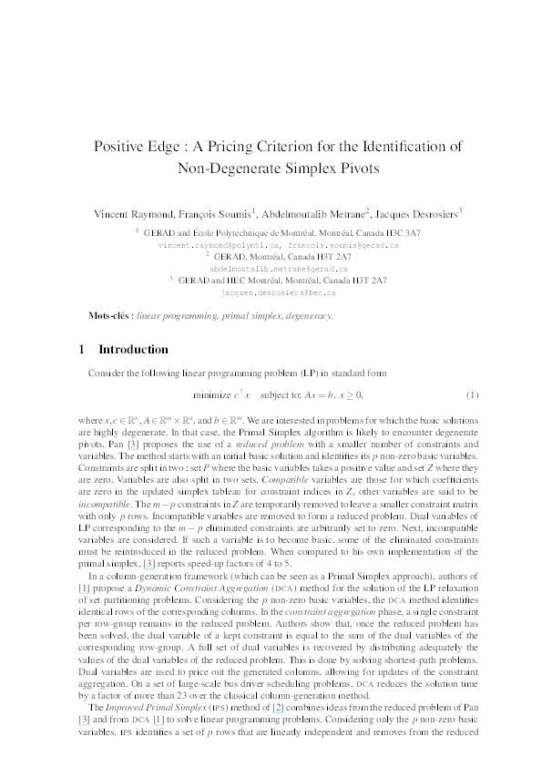 degeneracy in linear programming