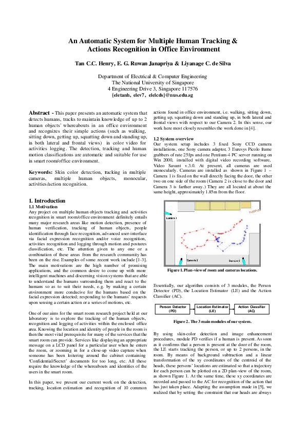(PDF) An Automatic System for Multiple Human Tracking & Actions ...