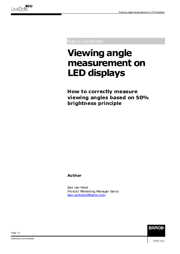 (PDF) Viewing angle measurement on LED displays Viewing angle