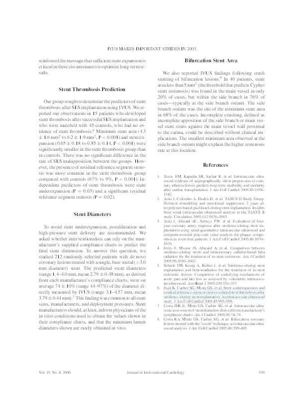 (PDF) IVUS Makes Important Strides in 2005