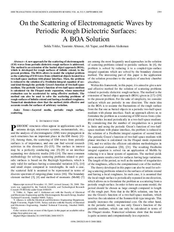 (PDF) On the Scattering of Electromagnetic Waves by Periodic Rough ...