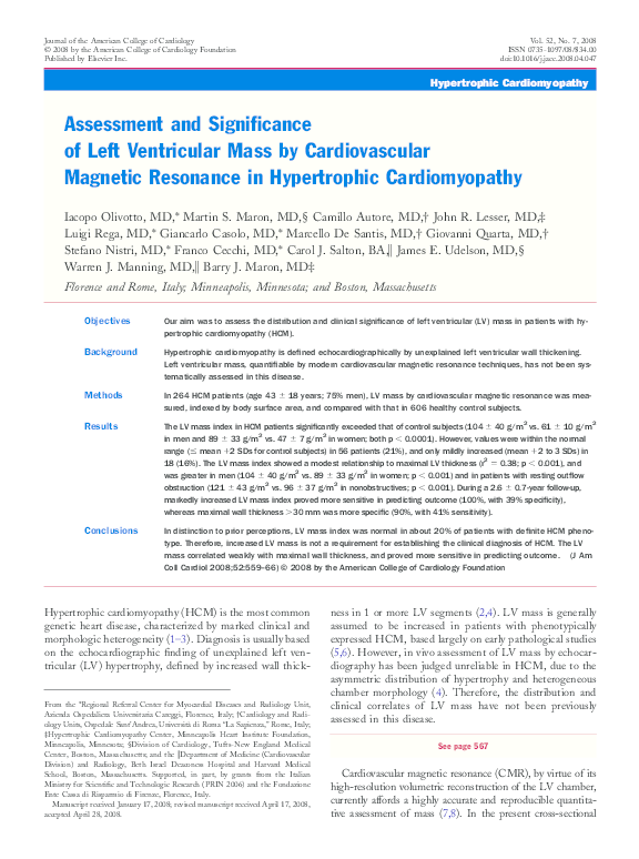(PDF) Assessment and Significance of Left Ventricular Mass by ...
