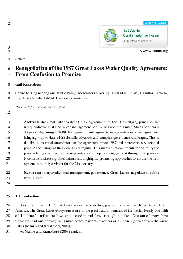 (PDF) Seen from space, the Great Lakes appear as sparkling Gail