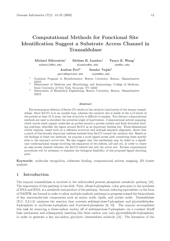 (PDF) Computational methods for functional site identification suggest ...