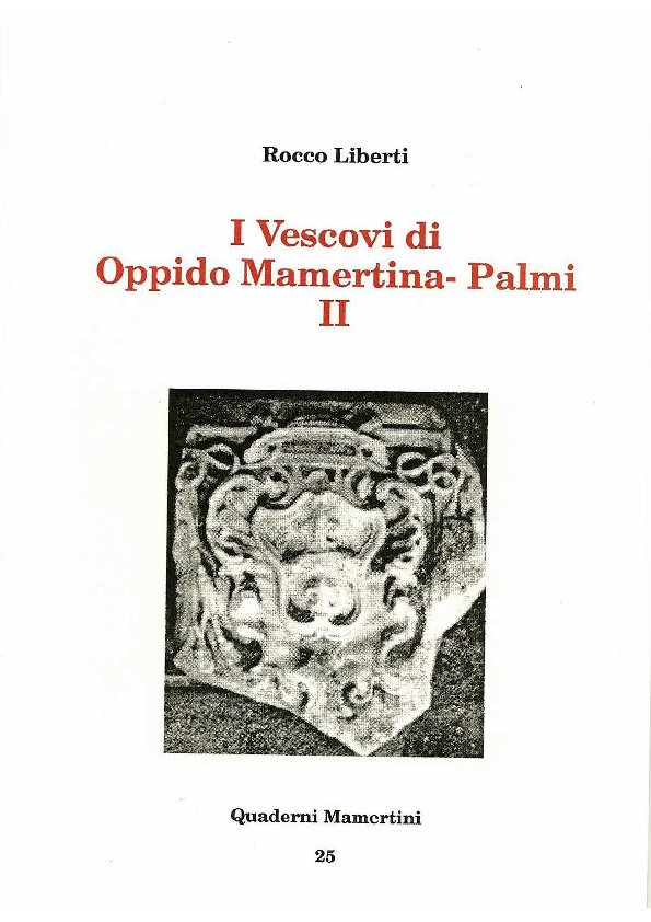 (PDF) Quaderni Mamertini 25 I Vescovi di Oppido Mamertina Palmi