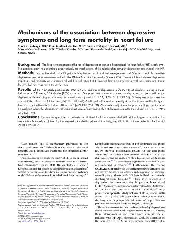 (PDF) Mechanisms of the Association Between Depressive Symptoms and ...