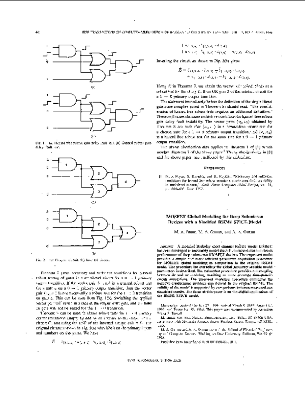 (PDF) MOSFET global modeling for deep submicron devices with a modified ...