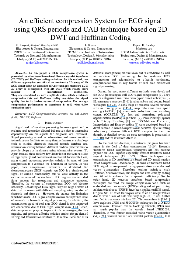(PDF) An efficient compression system for ECG signal using QRS periods ...