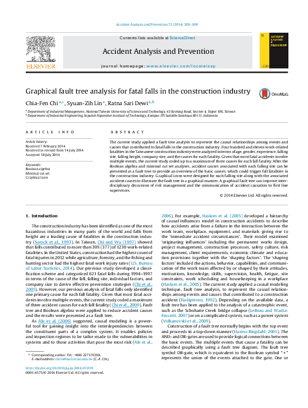 (PDF) Graphical fault tree analysis for fatal falls in the construction ...