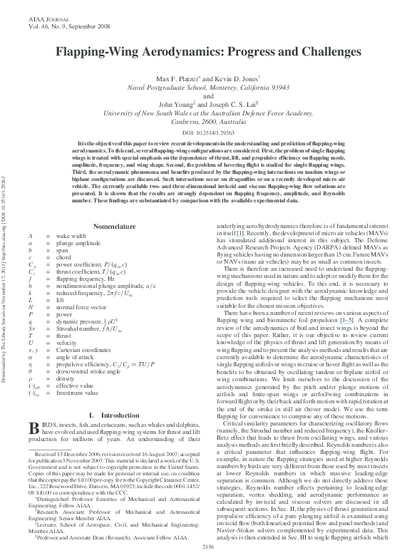(PDF) Flapping-wing aerodynamics: Progress and challenges