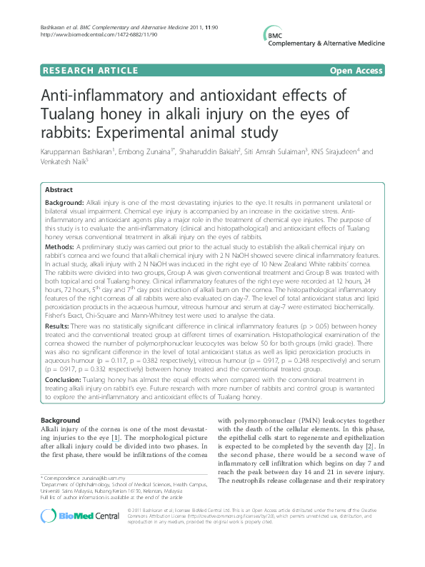 (PDF) Anti-inflammatory and antioxidant effects of Tualang honey in ...