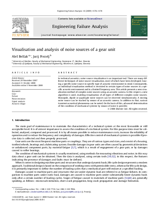 (PDF) Visualisation and analysis of noise sources of a gear unit