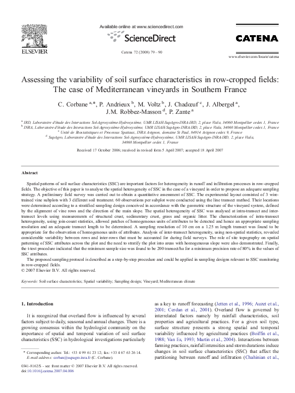 (PDF) Assessing the variability of soil surface characteristics in row ...