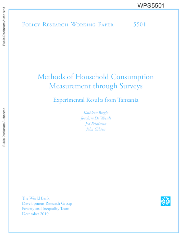 (PDF) Methods of household consumption measurement through surveys ...
