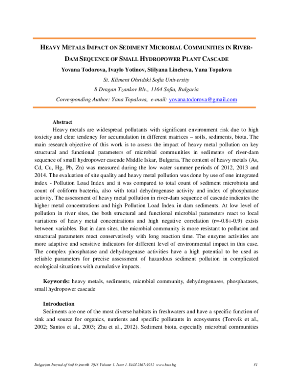 (PDF) Heavy Metals Impact on Sediment Microbial Communities in River ...