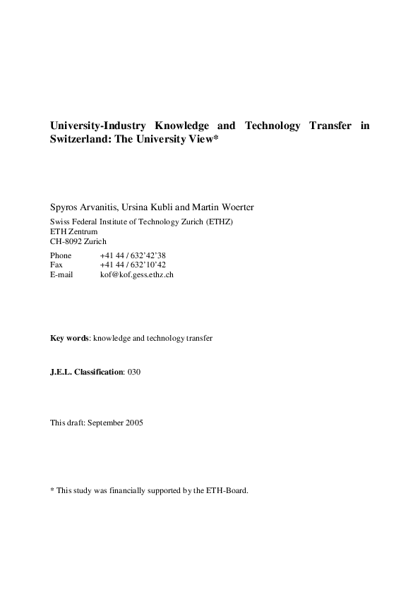(PDF) University-Industry Knowledge and Technology Transfer in ...