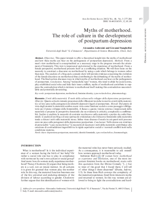 Myths of motherhood. The role of culture in the development of postpartum depression