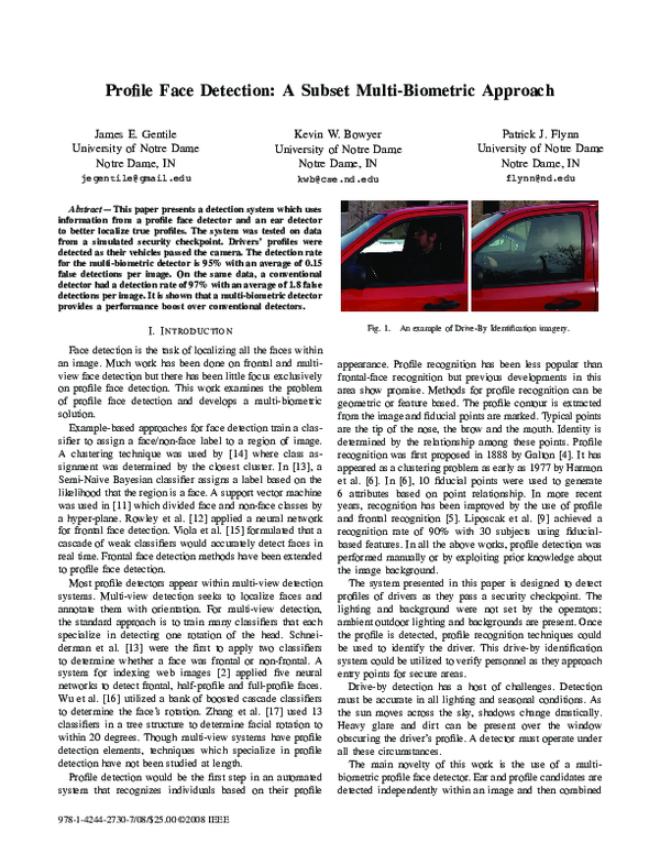 (PDF) Profile Face Detection: A Subset Multi-Biometric Approach
