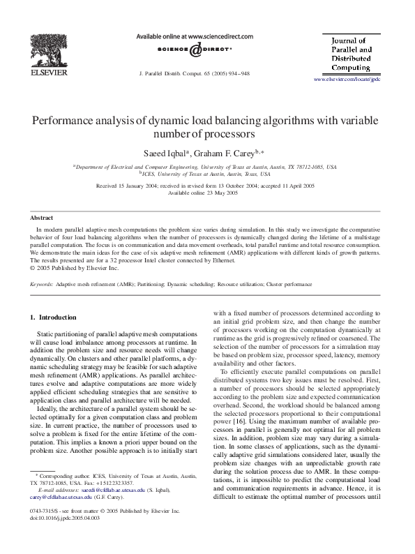 Pdf Performance Analysis Of Dynamic Load Balancing Techniques For Pdf Performance Analysis Of Dynamic Load Balancing Techniques For