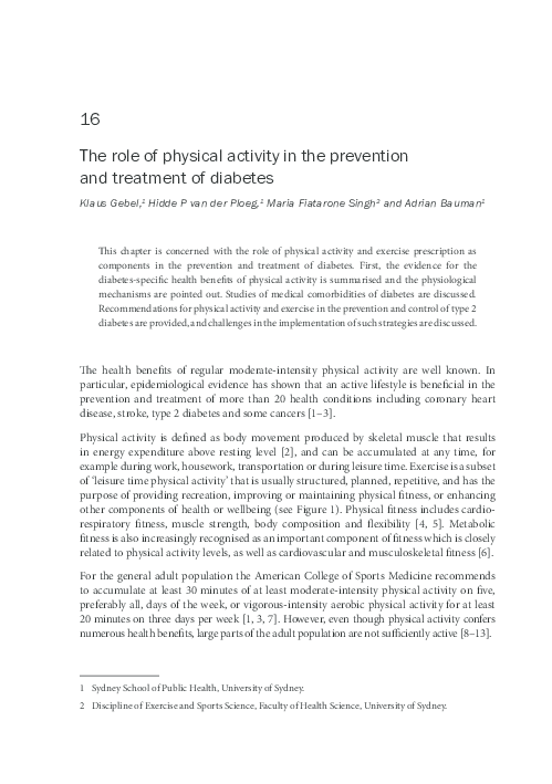 (PDF) The role of physical activity in the prevention and treatment of ...