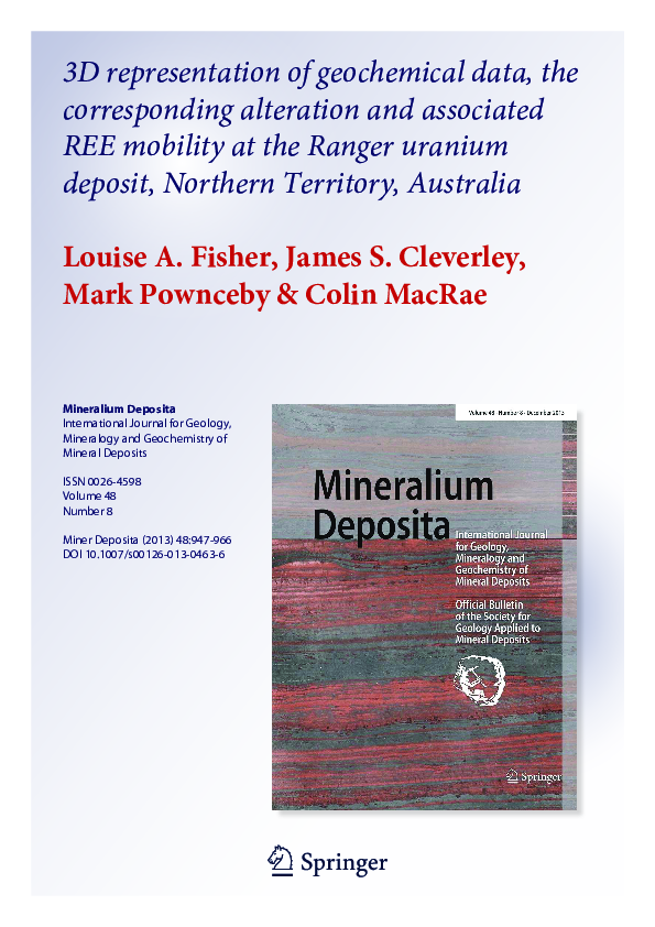(PDF) 3D representation of geochemical data, the corresponding ...