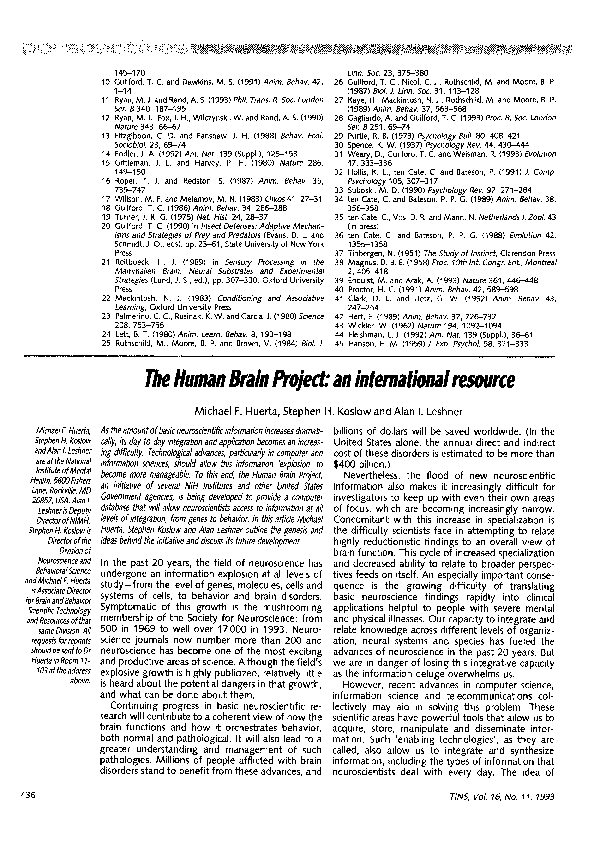 (PDF) The human brain project: an international resource