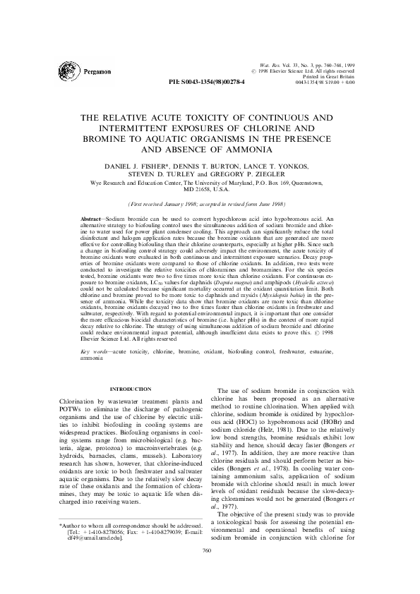 (PDF) The relative acute toxicity of continuous and intermittent