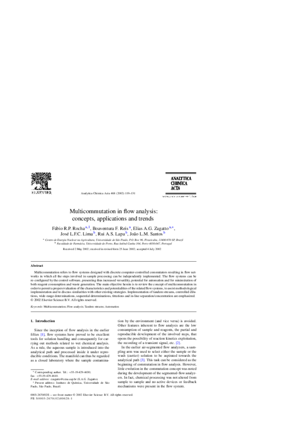(PDF) Multicommutation in flow analysis: concepts, applications and trends