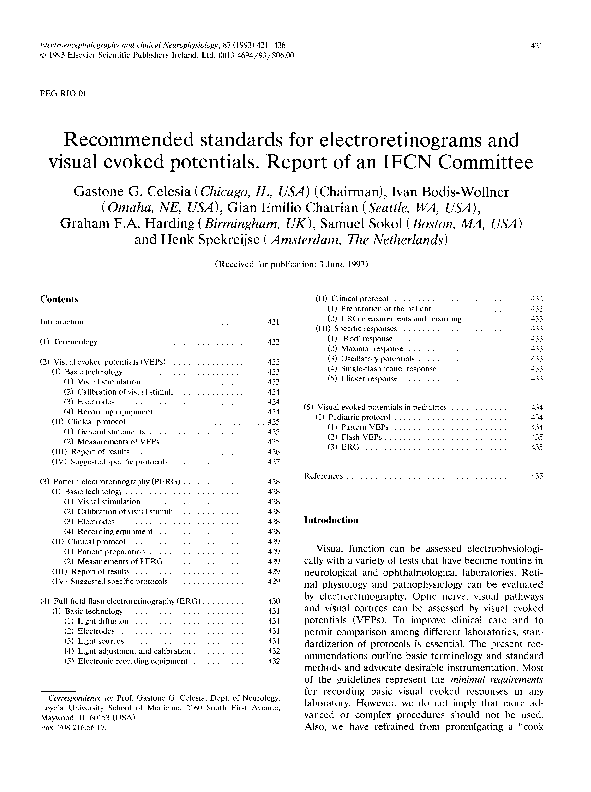 (PDF) Recommended standards for electroretinograms and visual evoked ...