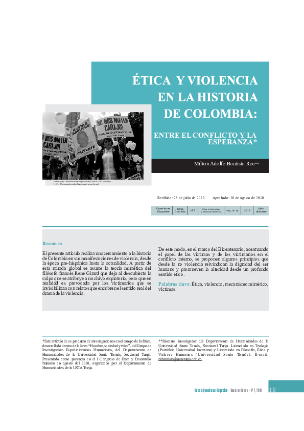 (PDF) ETICA Y VIOLENCIA EN LA HISTORIA DE COLOMBIA