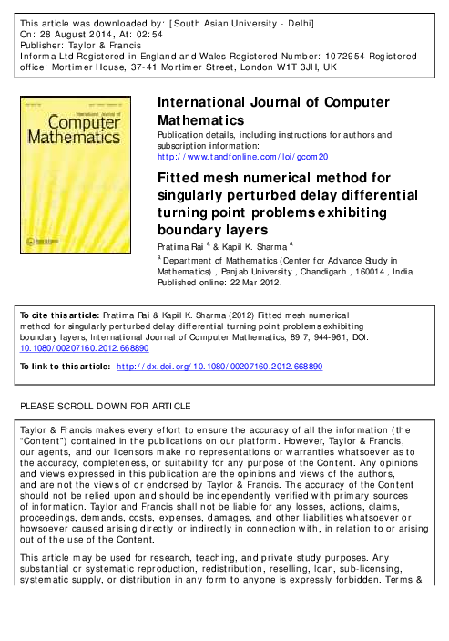 (PDF) Parameter uniform numerical method for singularly perturbed ...