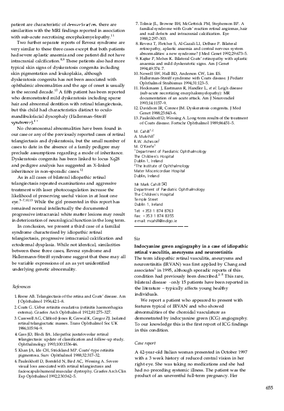 (PDF) Indocyanine green angiography in a case of idiopathic retinal ...