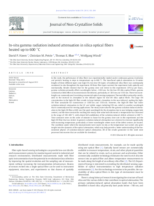 (PDF) In Situ Gamma Radiation-Induced Attenuation in Sapphire Optical ...