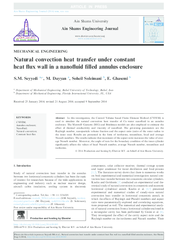 (PDF) Natural convection heat transfer under constant heat flux wall in ...