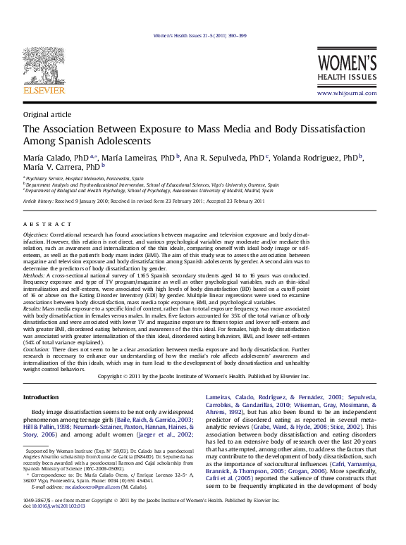 (PDF) The Association Between Exposure to Mass Media and Body ...