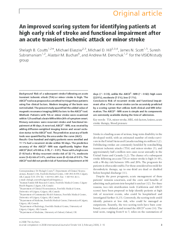 (PDF) An improved scoring system for identifying patients at high early ...