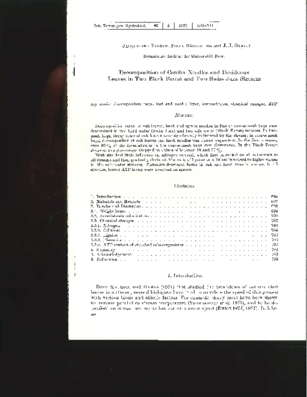 (PDF) Decomposition of conifer needles and leaf litter in two Black ...