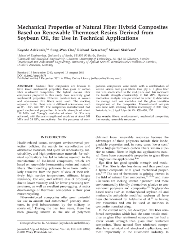 (PDF) Mechanical properties of natural fiber hybrid composites based on ...