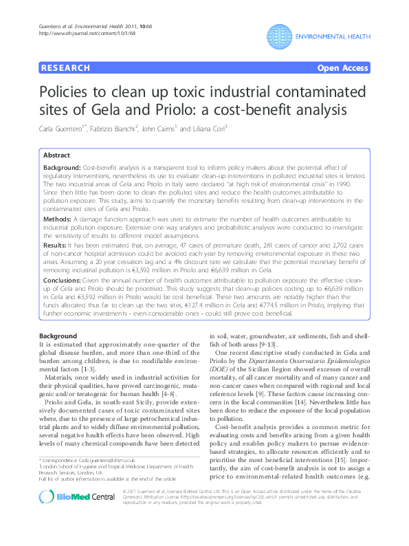 (PDF) Policies to clean up toxic industrial contaminated sites of Gela ...