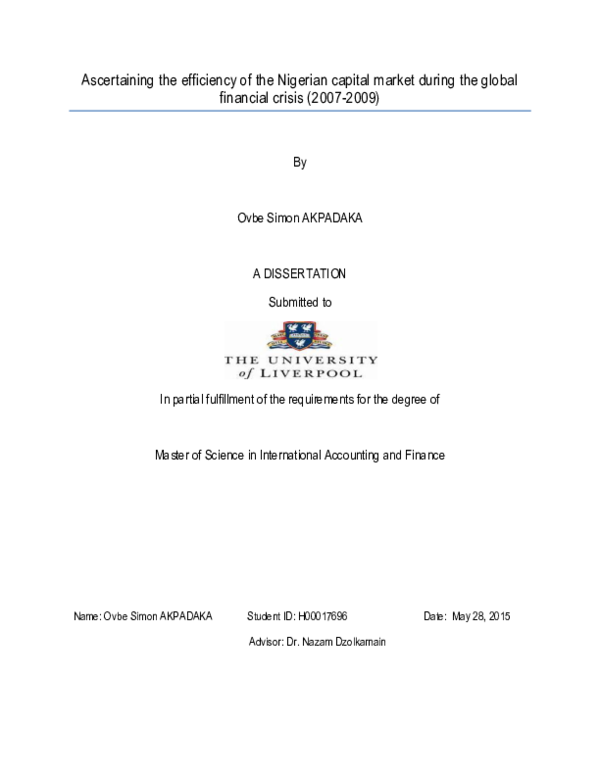 (PDF) Ascertaining the efficiency of the Nigerian capital market during ...